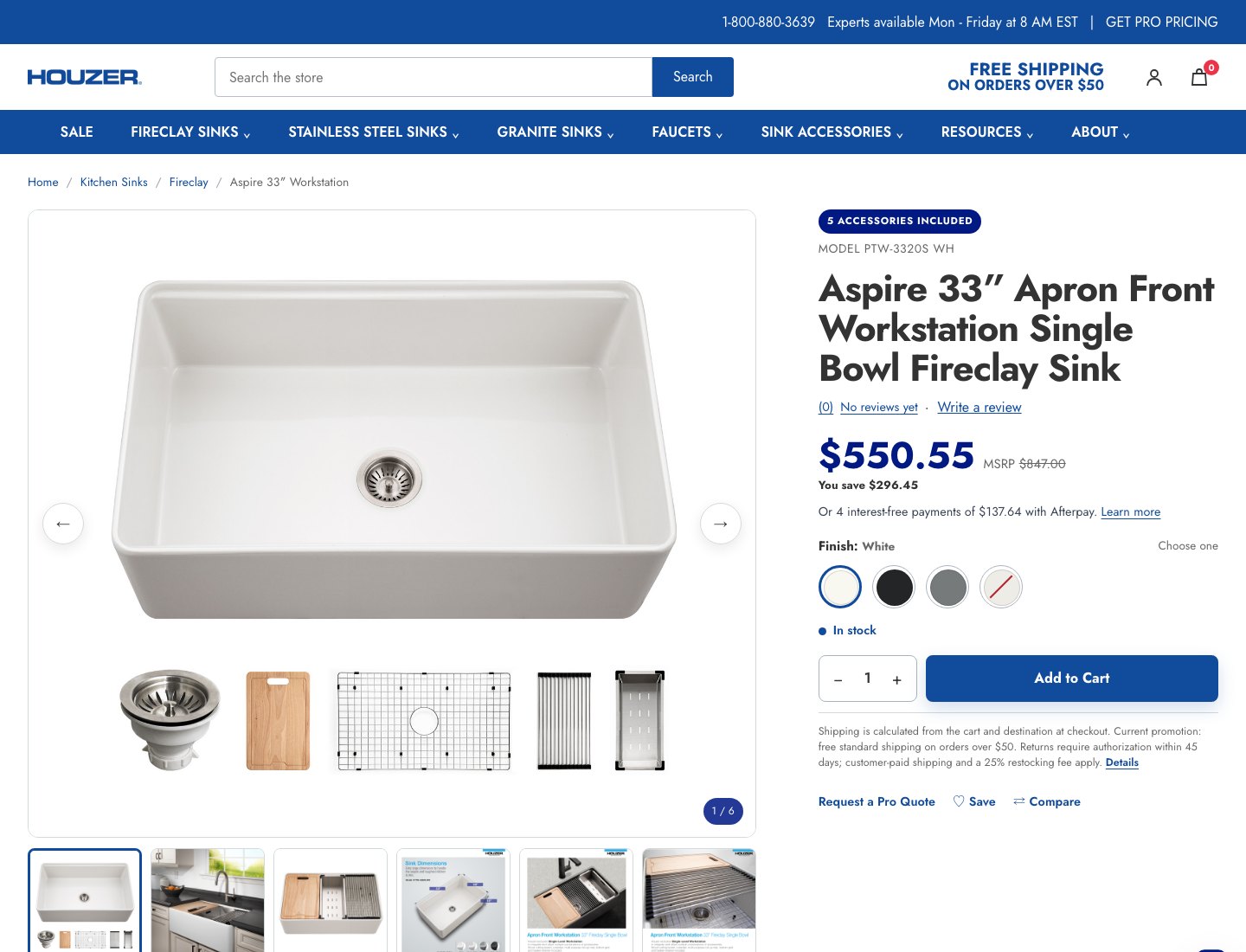 Desktop preview of Concept A showing a large product gallery and compact sticky purchase panel
